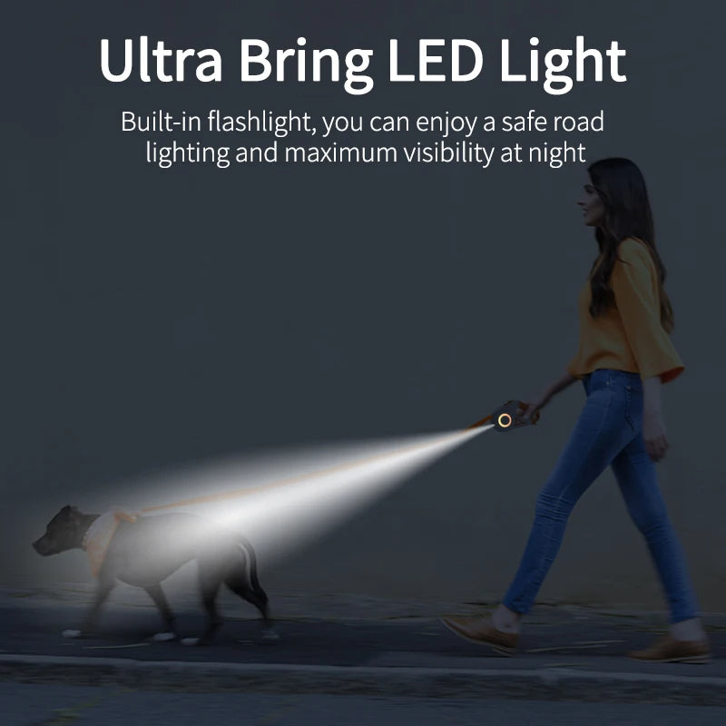 Automatic Retractable Luminous Dog Walking Rope Automatic Retractable Luminous Dog Walking Rope
